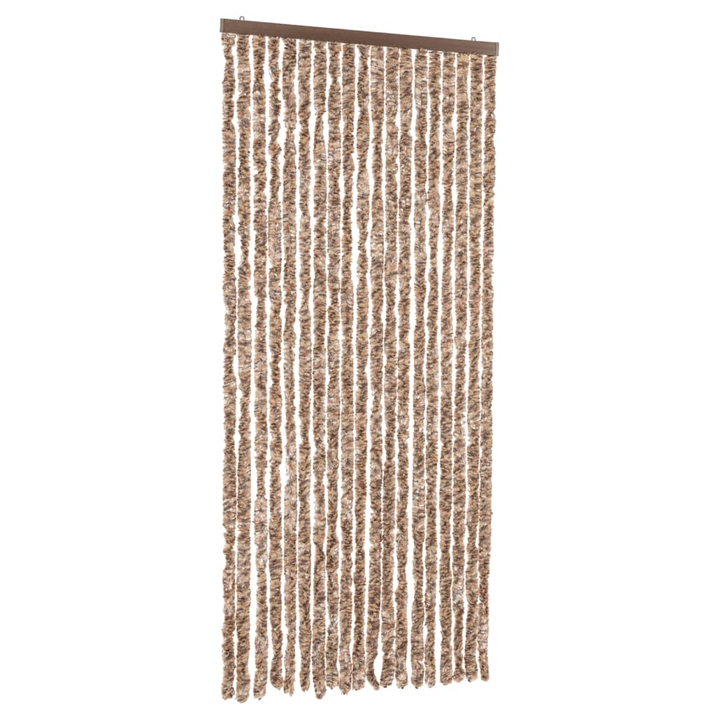 Insektsgardin beige och mörkbrun 56x185 cm chenille