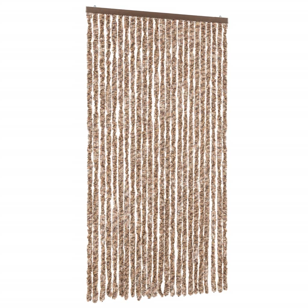 Insektsgardin beige och mörkbrun 100x220 cm chenille