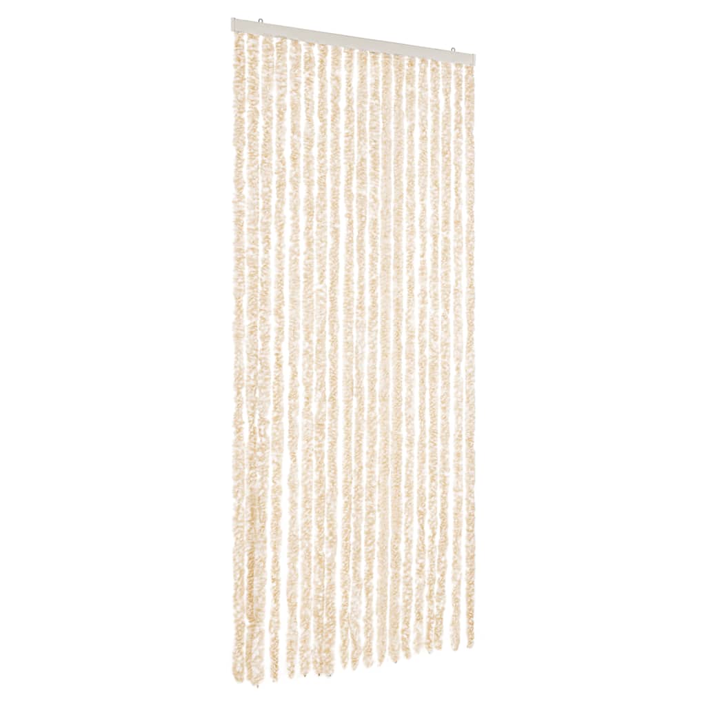 Insektsgardin beige och vit 56x200 cm chenille