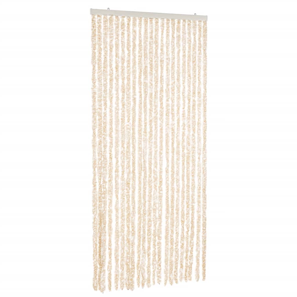 Insektsgardin beige och vit 90x200 cm chenille