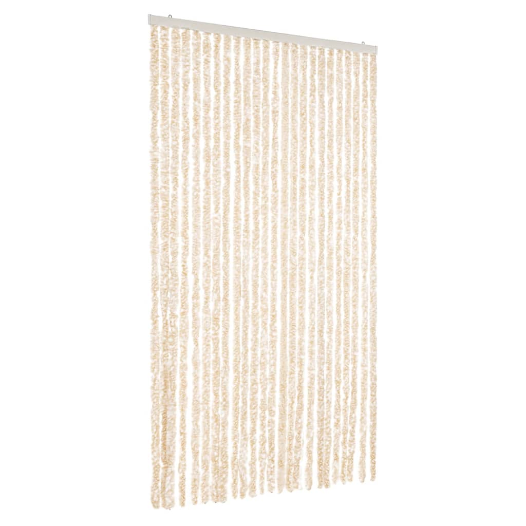 Insektsgardin beige och vit 100x200 cm chenille