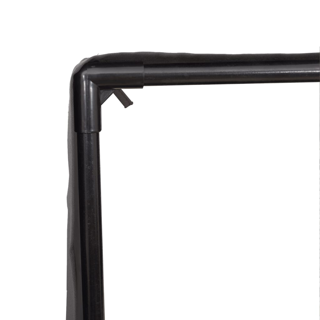 Dubbel solsäng med tak och dynor grå konstrotting