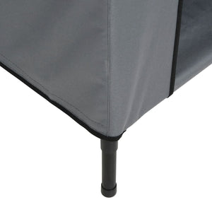 Hundkoja ljusgrå oxfordtyg och stål