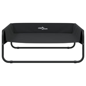 Upphöjd hundbädd antracit oxfordtyg och stål