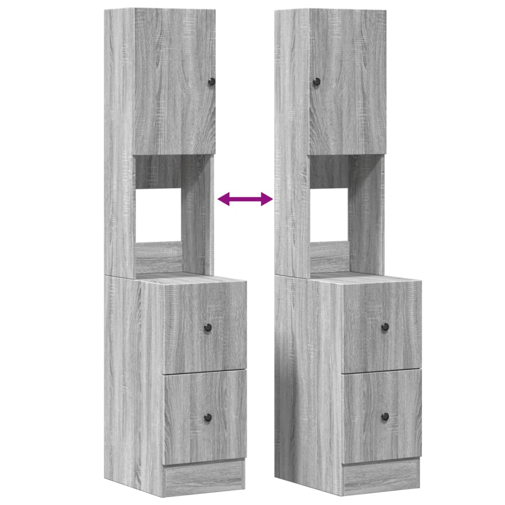 Köksskåp grå sonoma 35x50x180 cm konstruerat trä