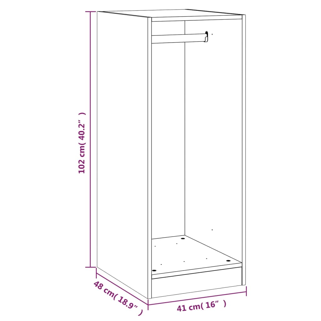 Garderob vit 48x41x102 cm spånskiva - njoyroom