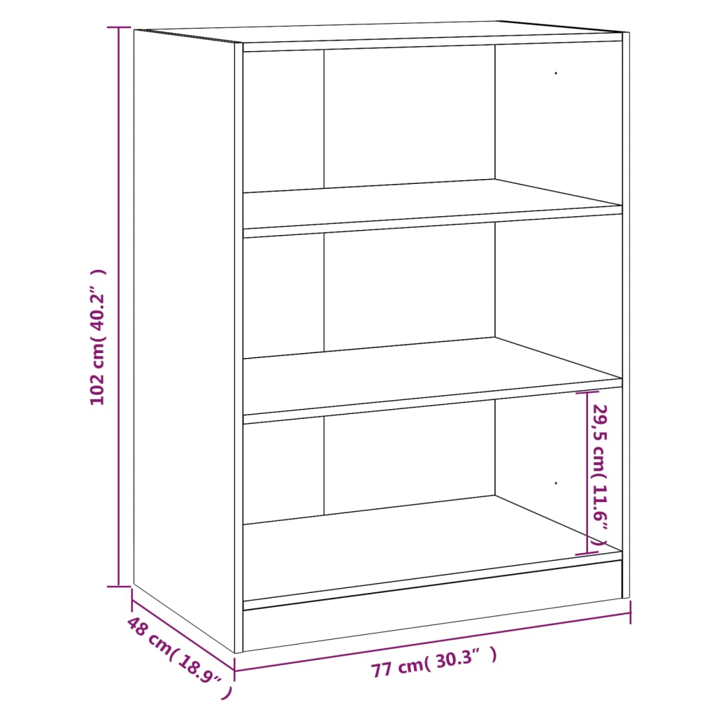 Garderob sonoma-ek 77x48x102 cm konstruerat trä - njoyroom