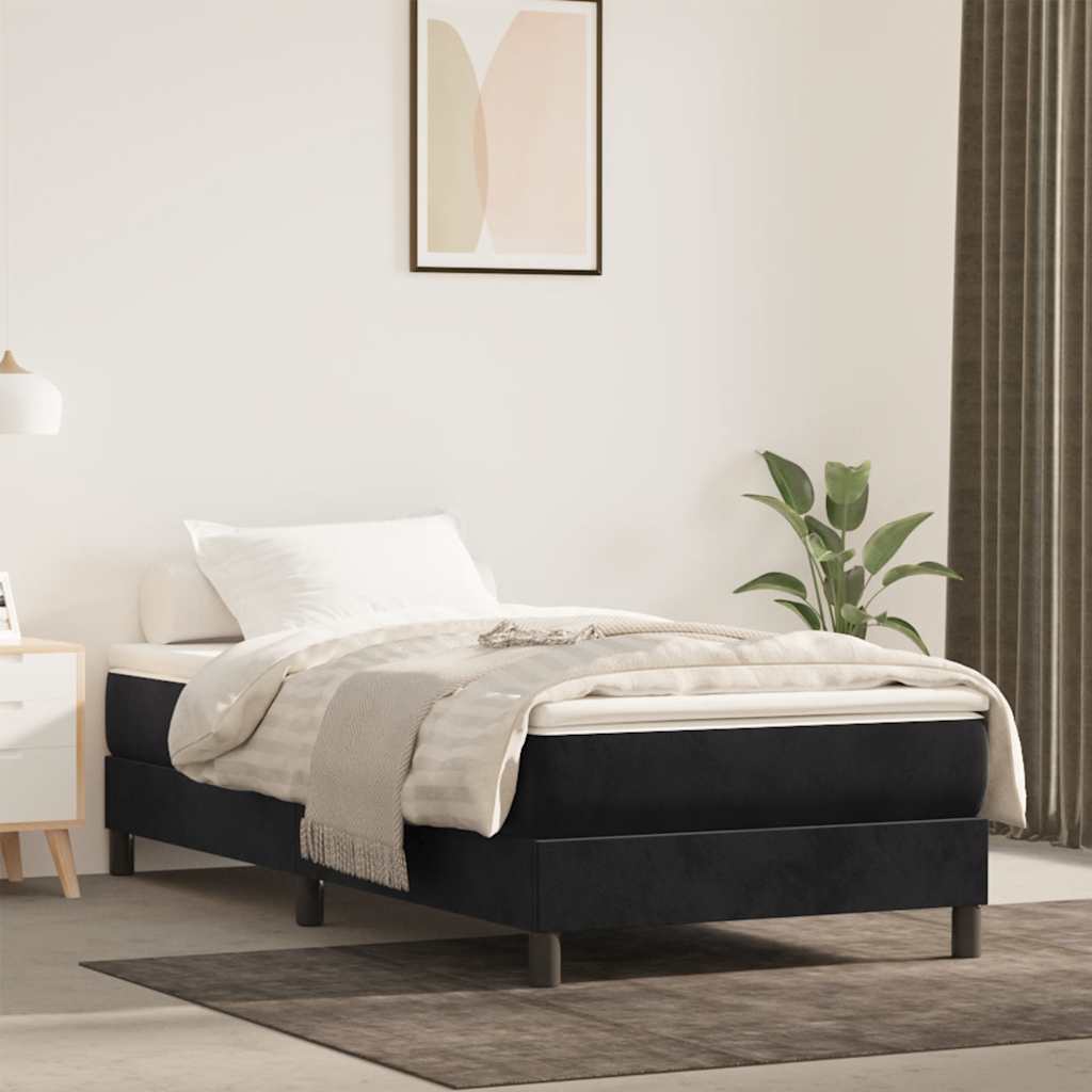Pocketresårmadrass medium svart 120x190x20 cm sammet
