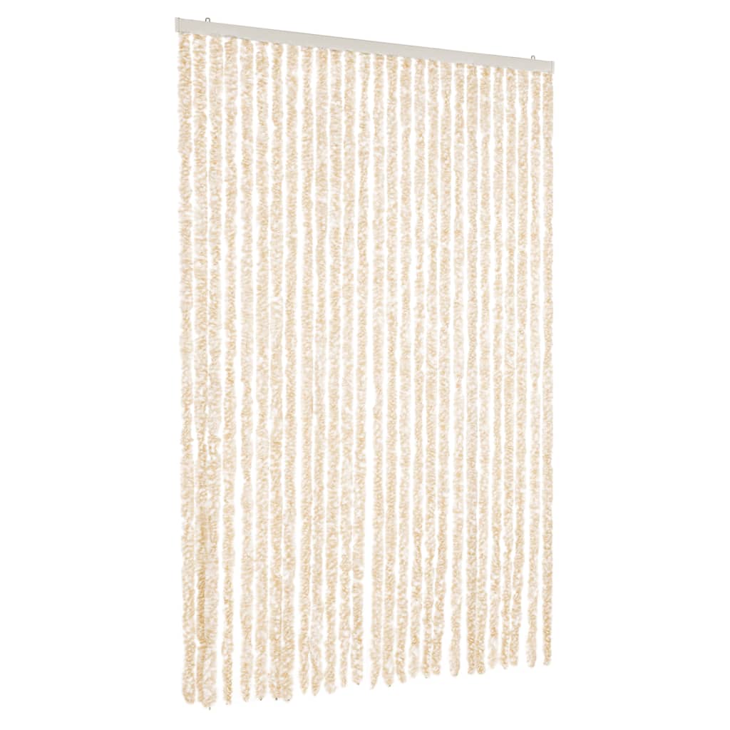 Insektsgardin beige och vit 118x220 cm chenille