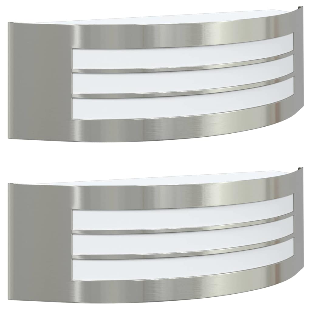 Utomhus vägglampa 2 pcs Silver 32 x 10 x 10 cm