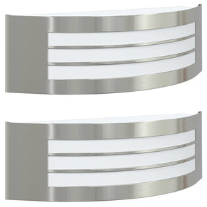 Utomhus vägglampa 2 pcs Silver 32 x 10 x 10 cm