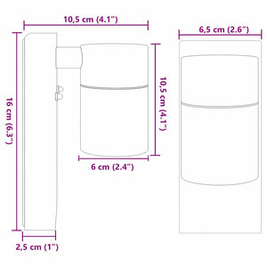 Utomhus vägglampa Silver 6,5 x 10,5 x 16 cm