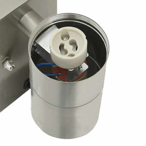 Utomhus vägglampa Silver 7 x 10 x 22 cm Rostfritt stål och glas