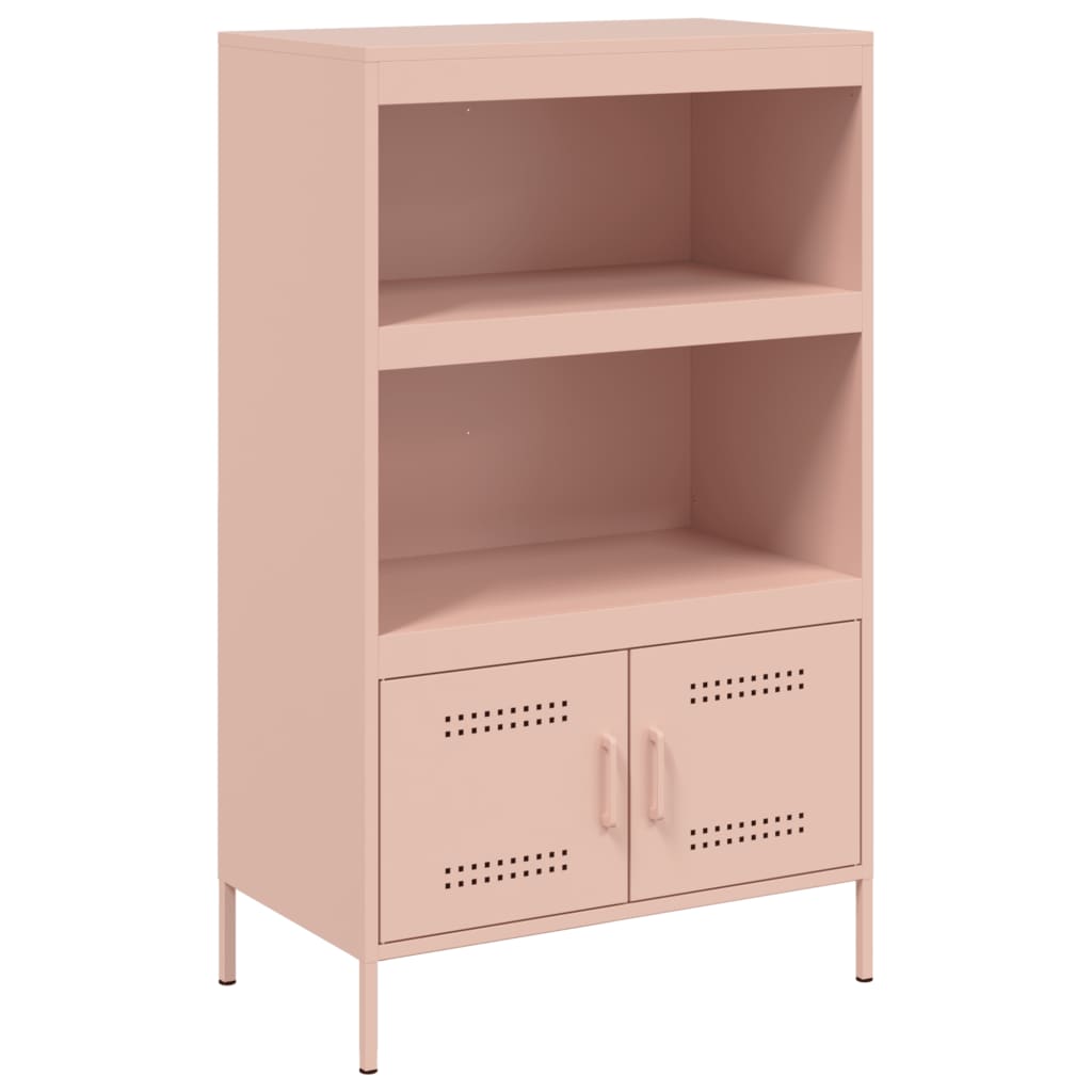 Högskåp rosa 68x39x113 cm stål