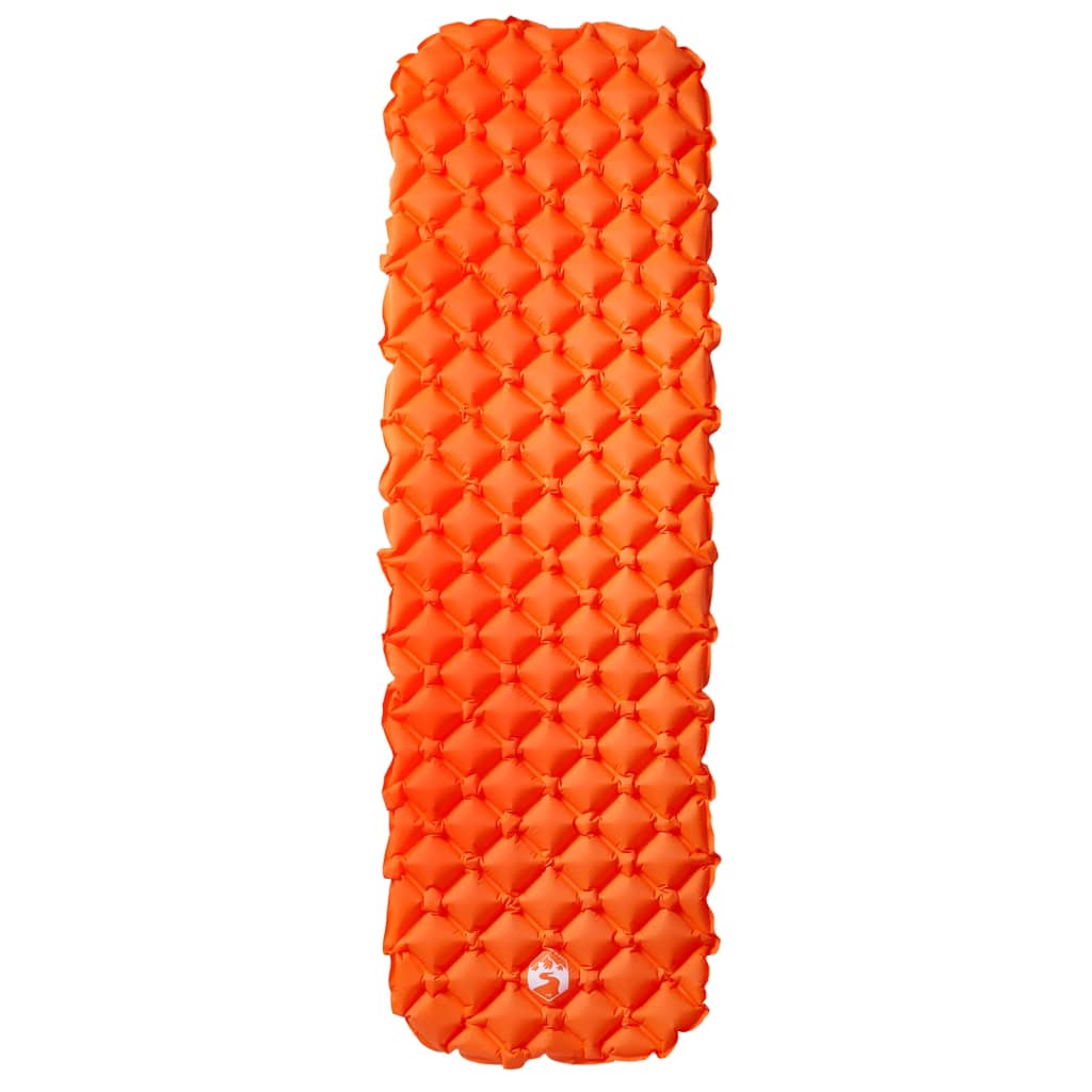 Uppblåsbar campingmadrass 1 person orange 190x58x6 cm