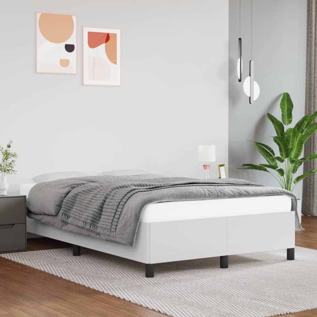 sängram utan madrass vit 120x190 cm konstläder