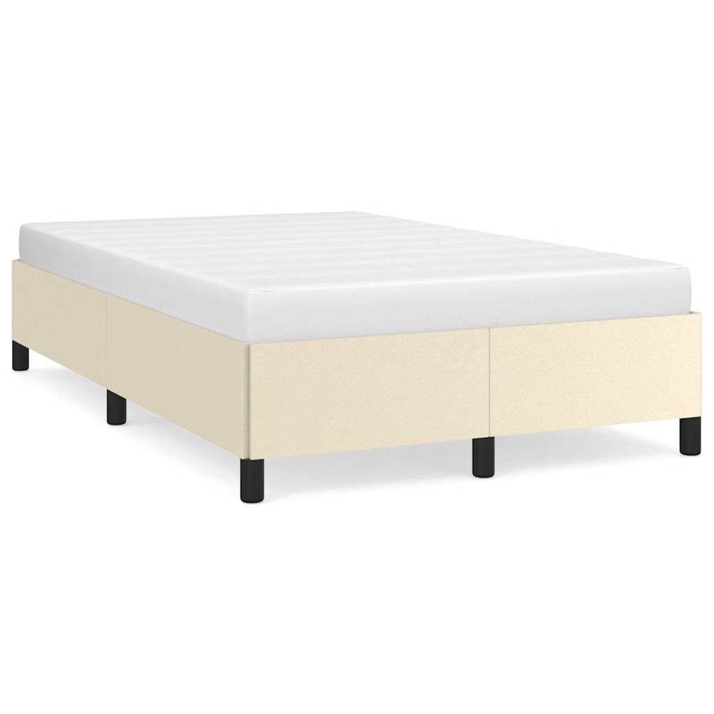 Sängram utan madrass gräddvit 120x190 cm konstläder
