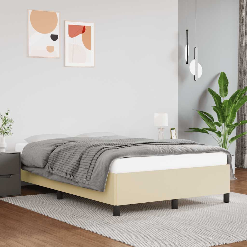 Sängram utan madrass gräddvit 120x190 cm konstläder