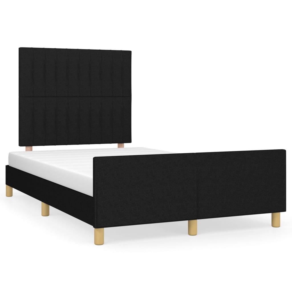 sängram utan madrass svart 120x190 cm tyg
