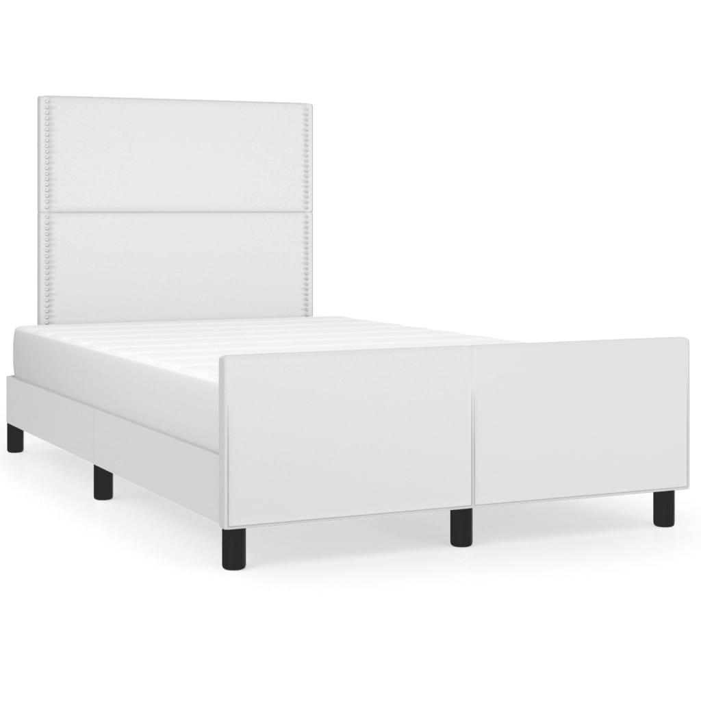 sängram utan madrass vit 120x190 cm konstläder
