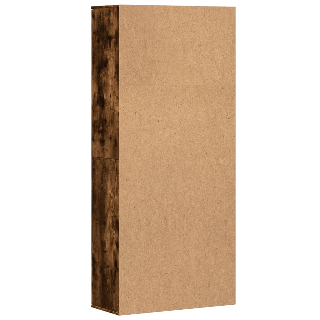 Högskåp rökfärgad ek 80x35x180 cm konstruerat trä