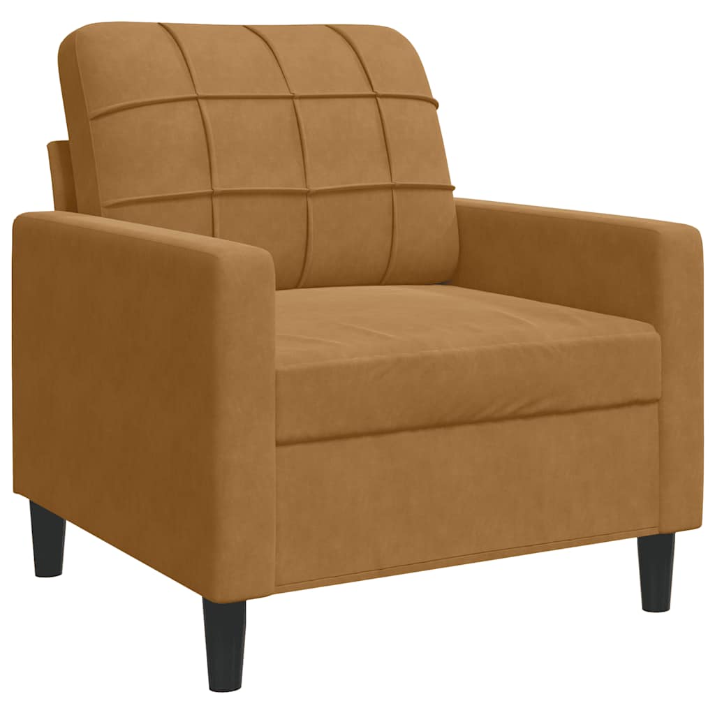 Fåtölj Brun 60 cm sammet