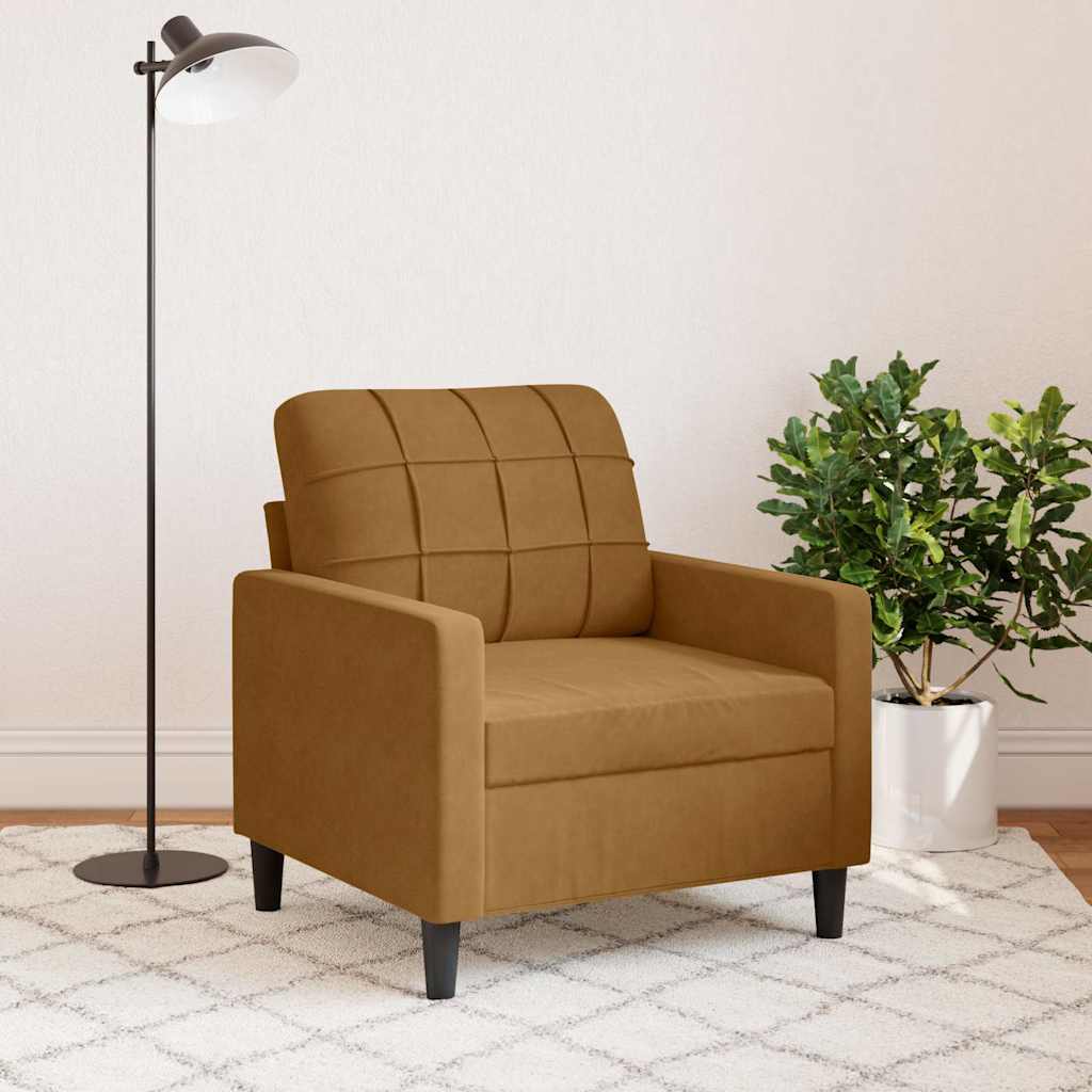 Fåtölj Brun 60 cm sammet