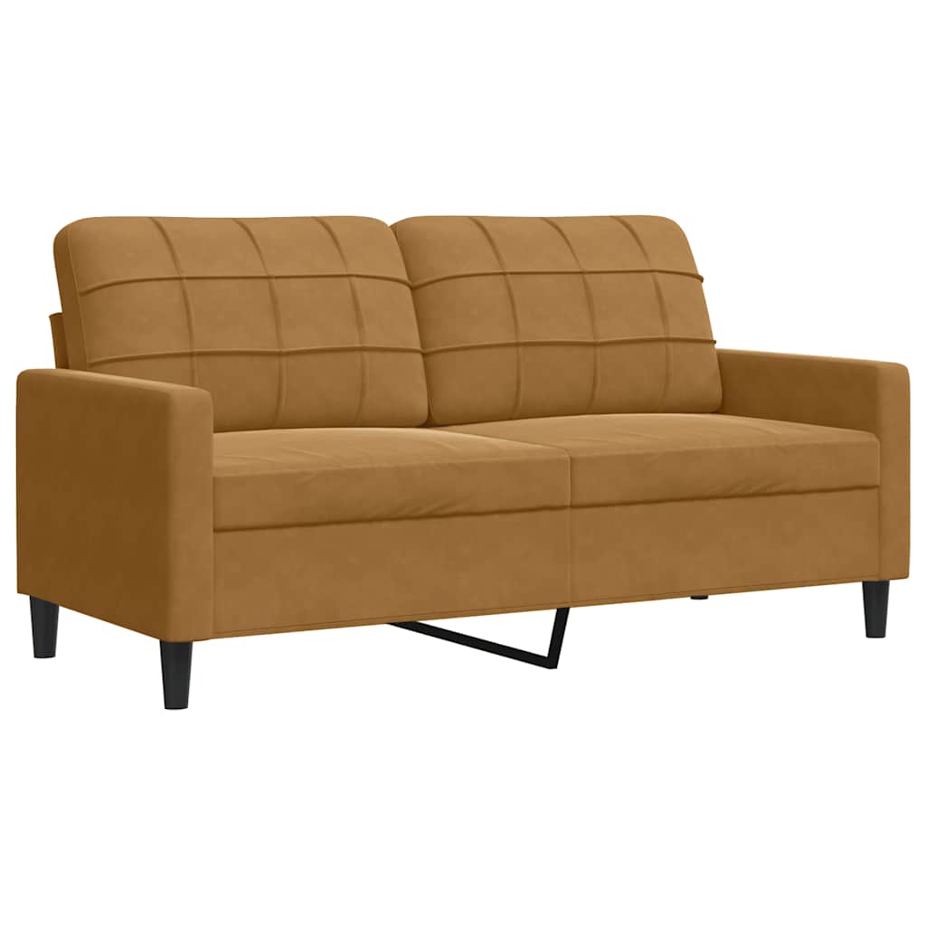 Soffa 2-sits brun 140 cm sammet