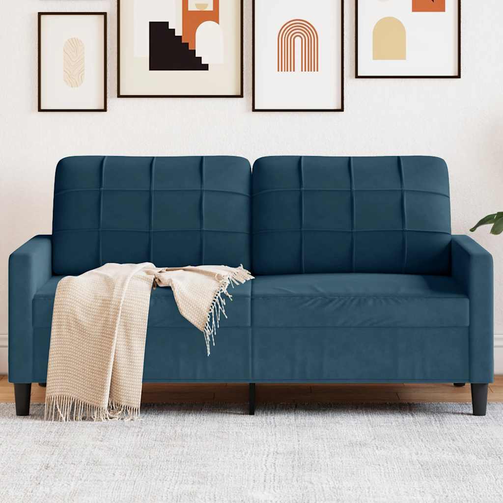 2-sitssoffa blå 140 cm sammet