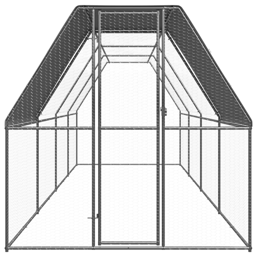 Hönsbur 2x8x2 m galvaniserat stål