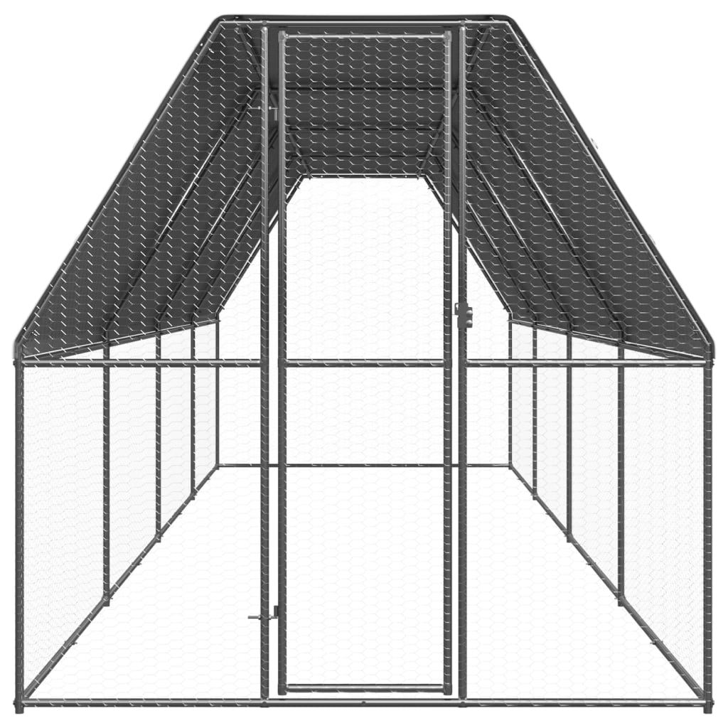 Hönsbur 2x8x2 m galvaniserat stål