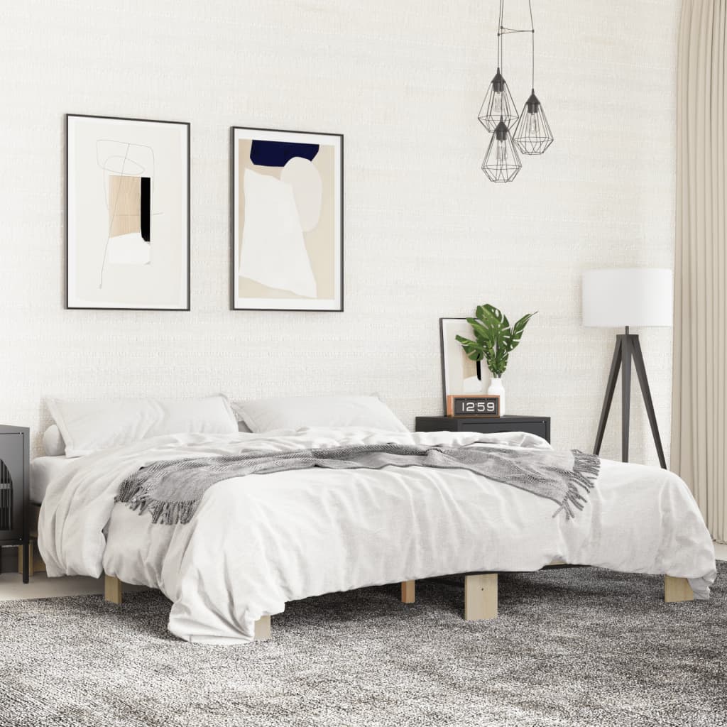 Sängram sonoma-ek 200x200 cm konstruerat trä och metall