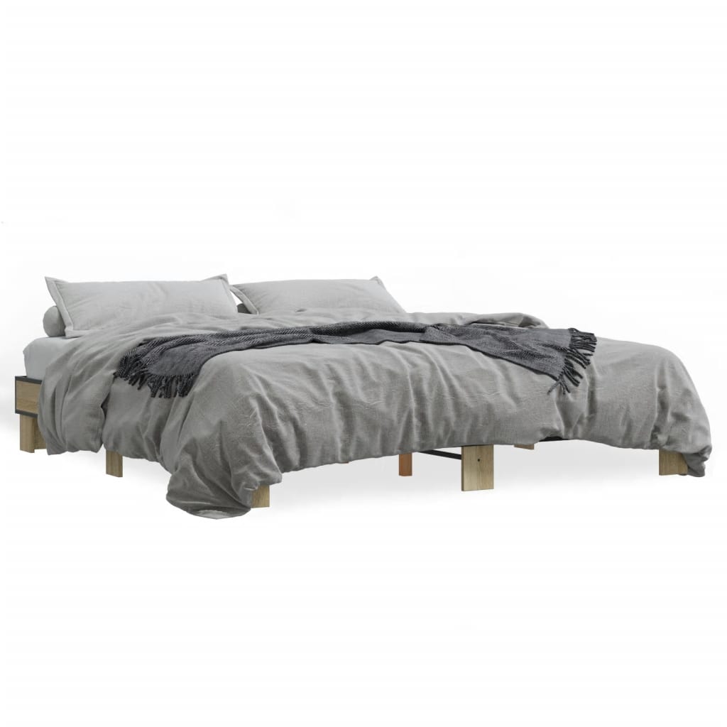 Sängram sonoma-ek 160x200 cm konstruerat trä och metall