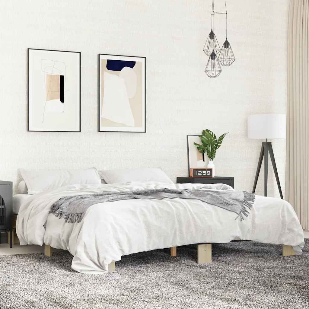 Sängram sonoma-ek 160x200 cm konstruerat trä och metall