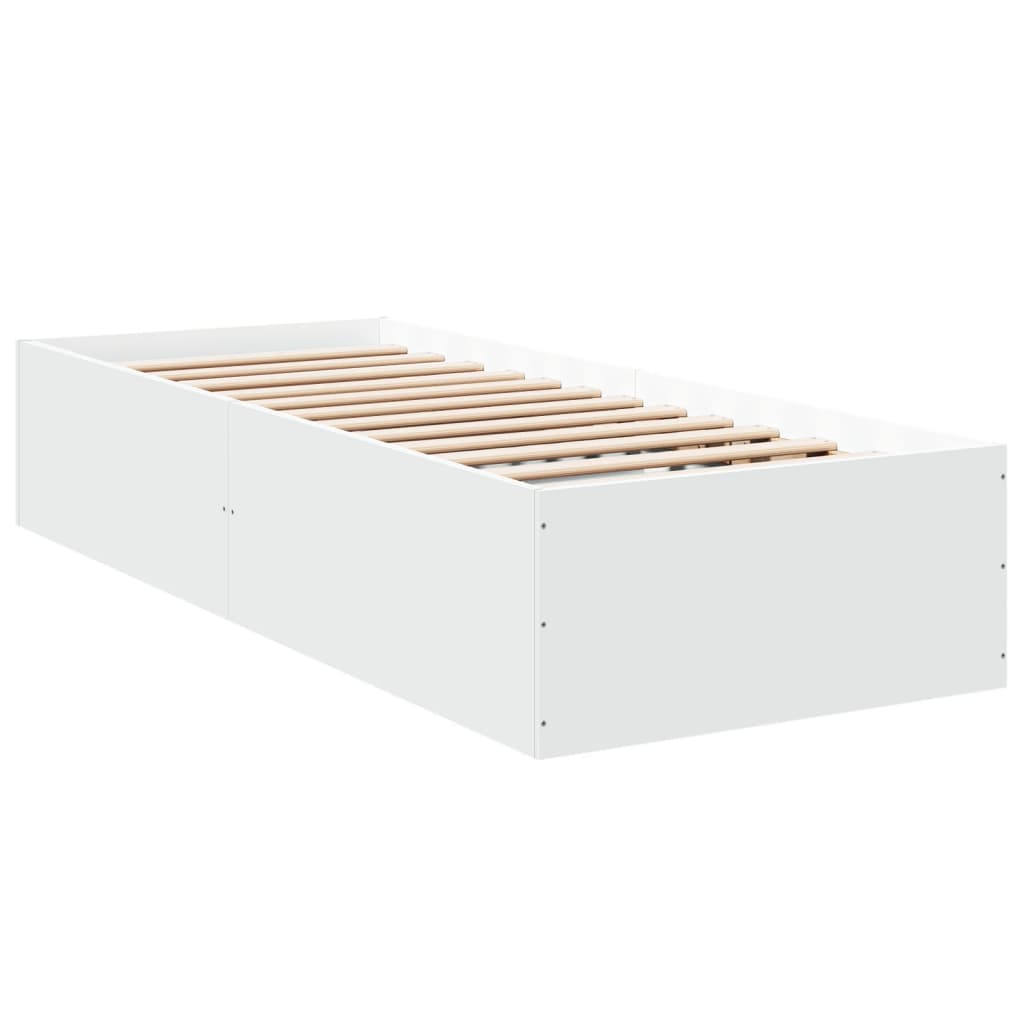 Sängram vit 90x190 cm konstruerat trä