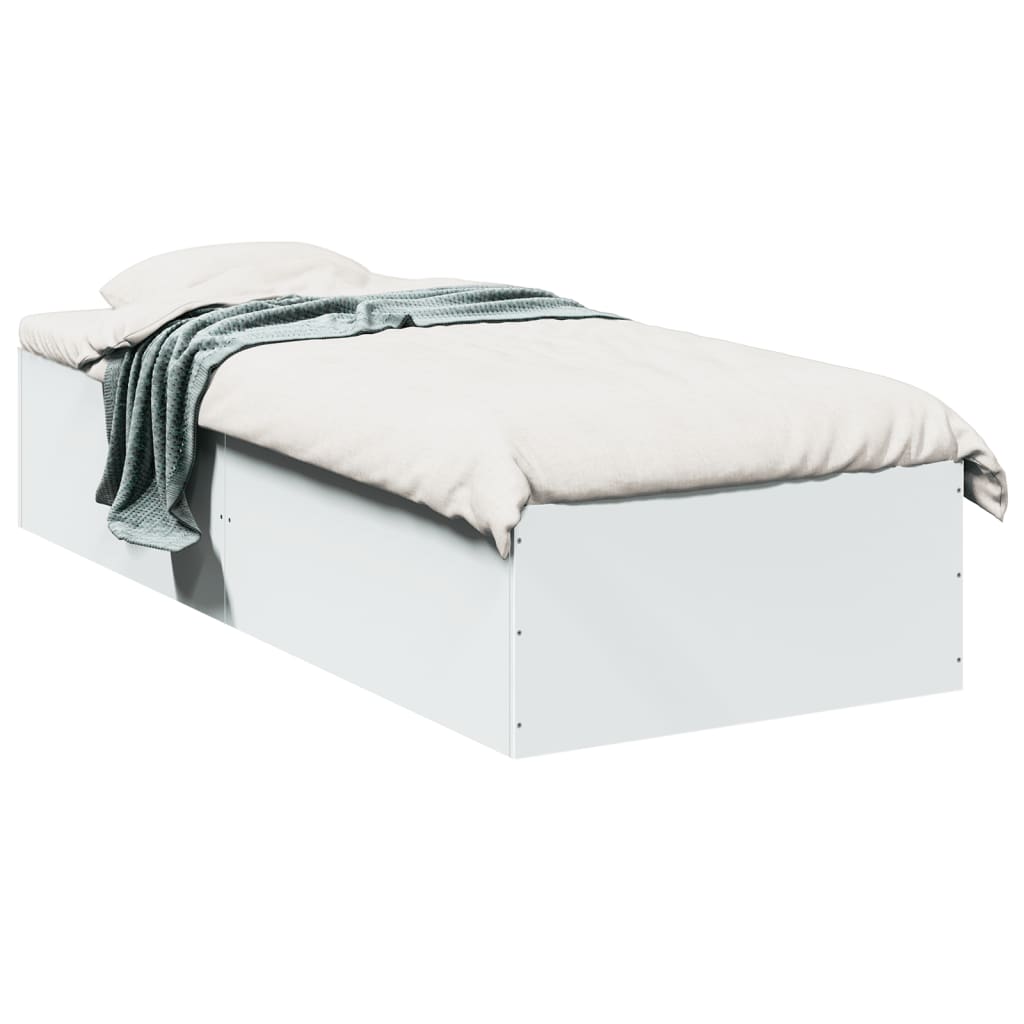 Sängram vit 90x190 cm konstruerat trä