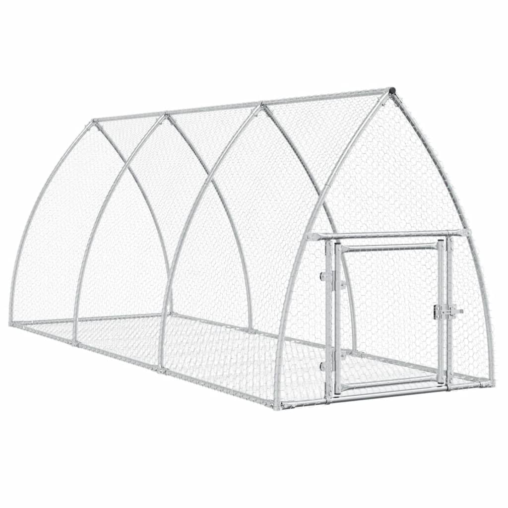 Kaninbur silver 105x300x120 cm galvaniserat stål