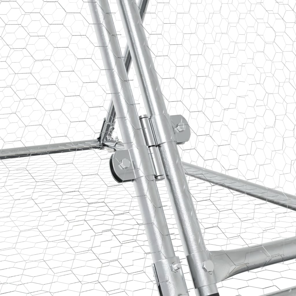 Kaninbur silver 400x105x91 cm galvaniserat stål