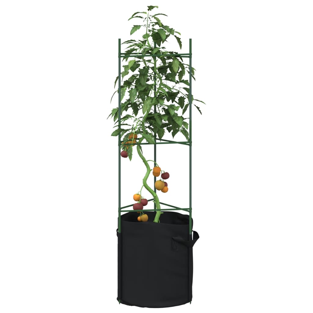 Tomatburar med växtpåsar 4 st 116 cm stål och PP