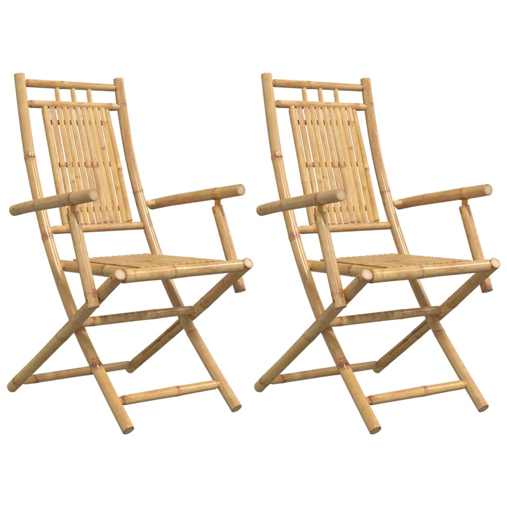Hopfällbara stolar 2 st 53x66x99 cm bambu