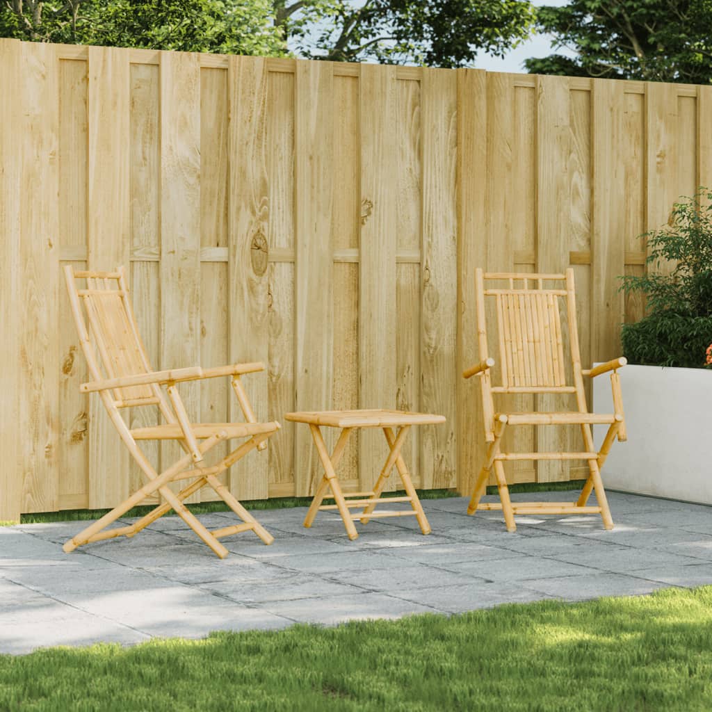 Hopfällbara stolar 2 st 53x66x99 cm bambu