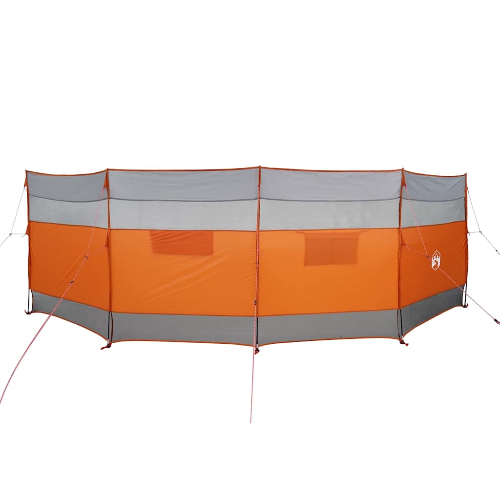 Vindskydd för camping grått och orange 510x153 cm vattentätt