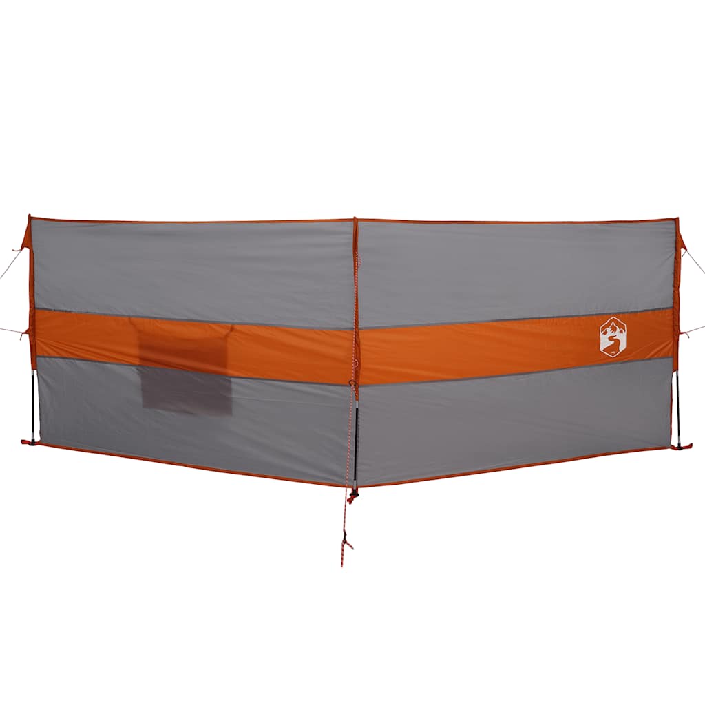 Vindskydd för camping grått och orange 344x120 cm vattentätt