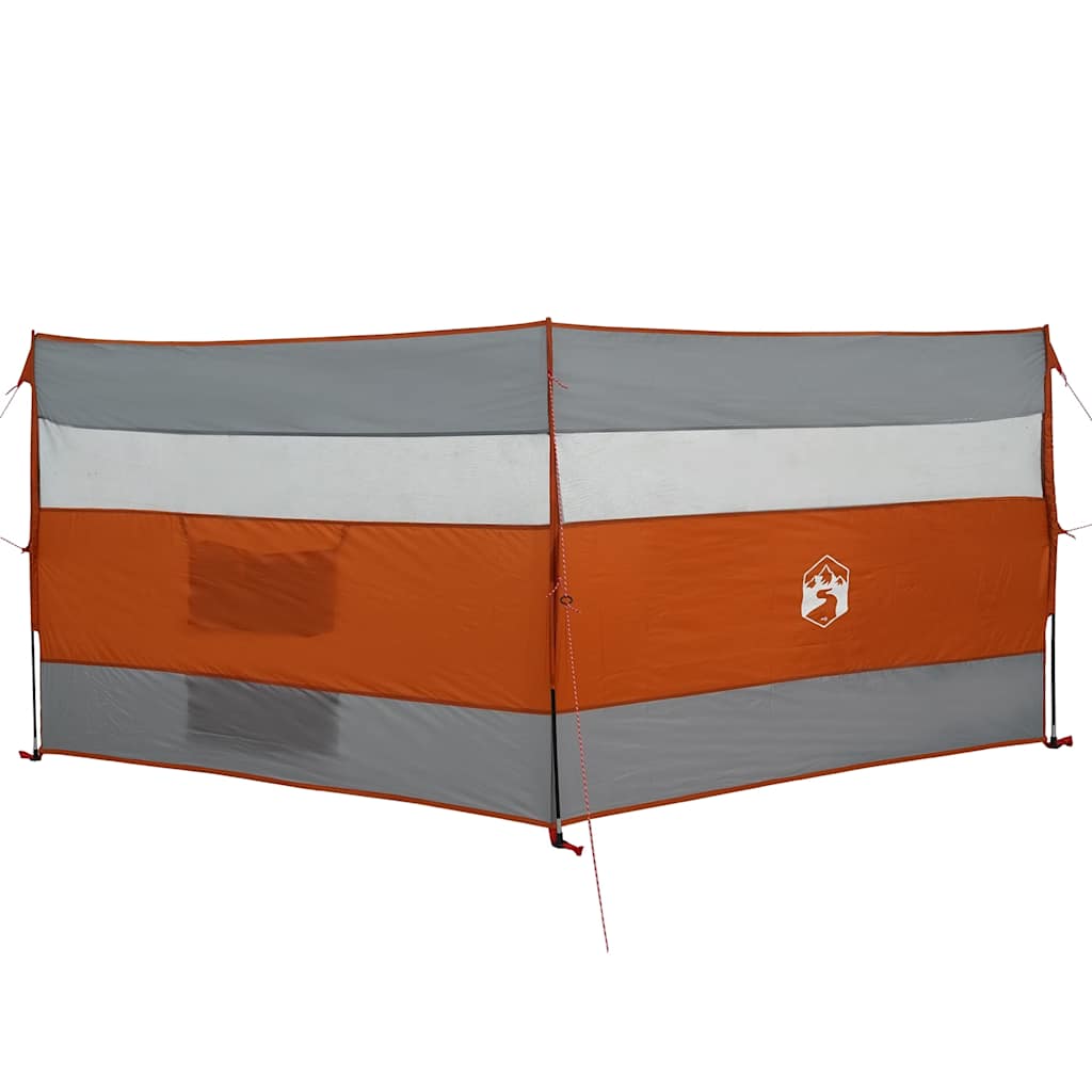 Vindskydd för camping grått och orange 340x130 cm vattentätt