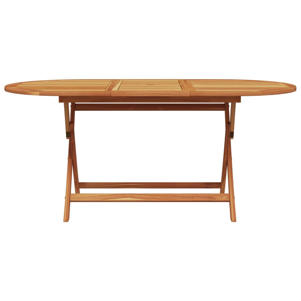 Matgrupp för trädgården 7 delar blå och vit tyg och massivt trä