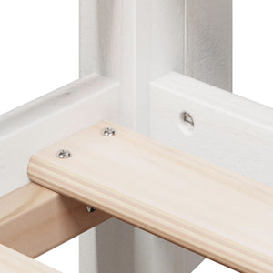 Hög säng med tak vit 75x190 cm massiv furu