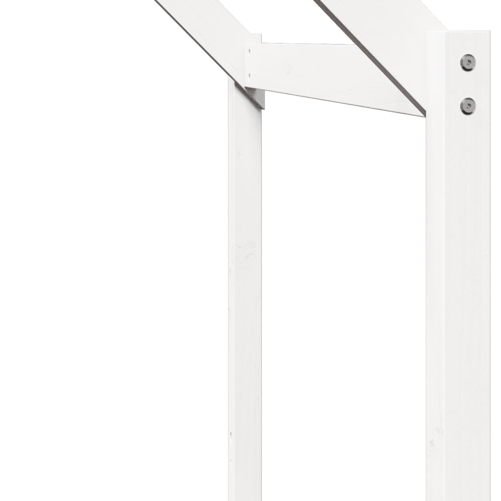 Hög säng med tak vit 75x190 cm massiv furu