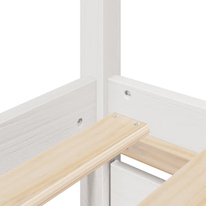 Sängram utan madrass vit 120x190 cm massiv furu