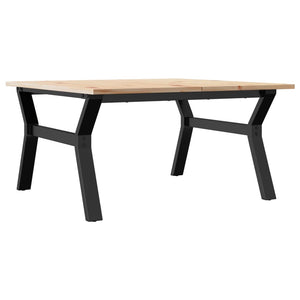 Soffbord Y-ram 90x90x45 cm massiv furu och stål