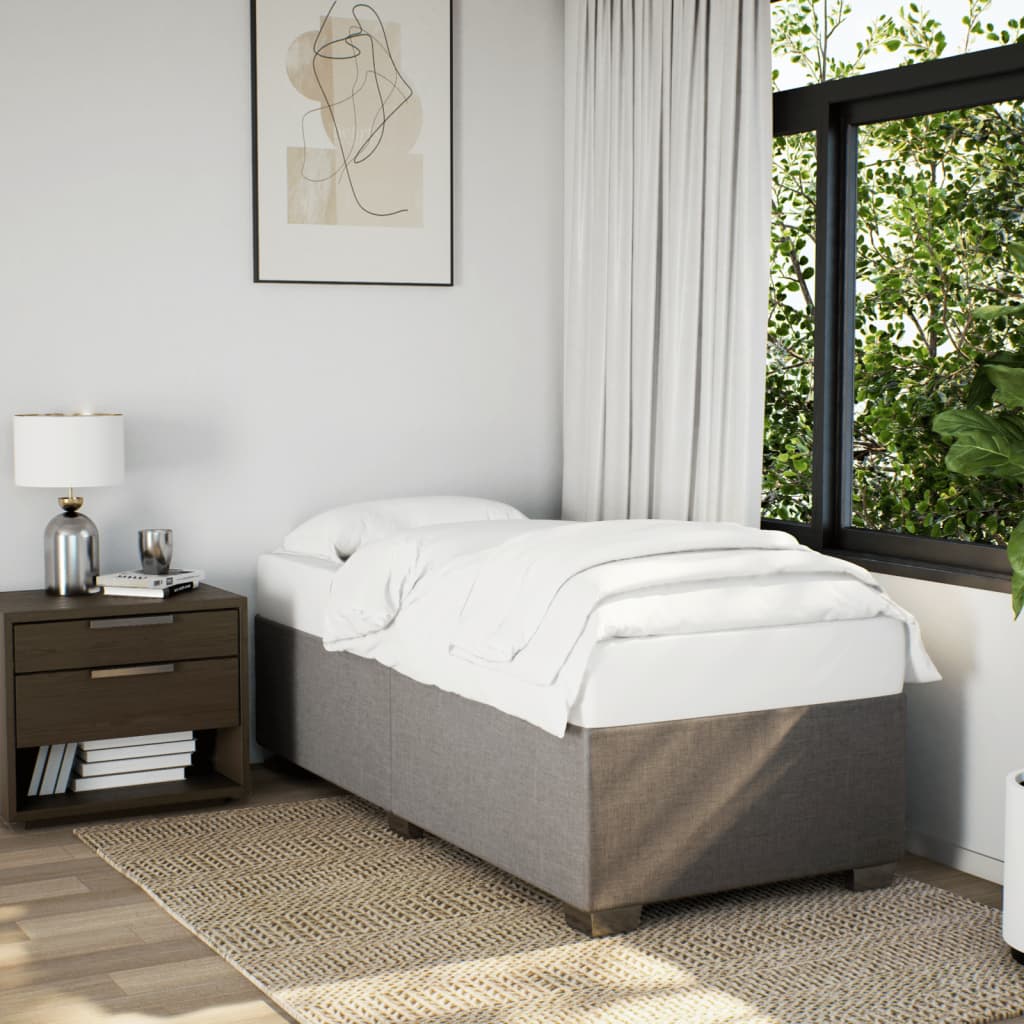Sängram utan madrass Taupe 90x190 cm tyg